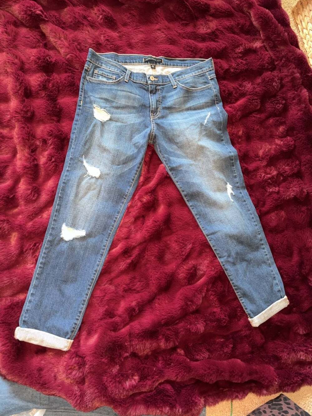 Flying Monkey Platinum Distressed Boyfriend Jeans Sz 29 A484